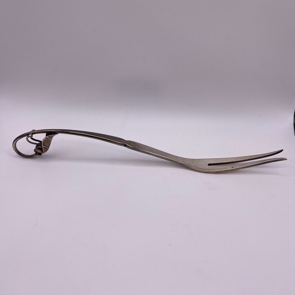 Georg Jensen Sterling Silver “Ornamental” 2-Tine Cold Cut Serving Fork - #21